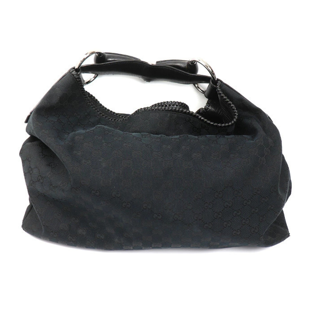 Gucci Horsebit Hobo Shoulder Bag Leather Black